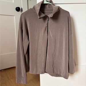 Athleta Seasoft Taupe Quarter Zip XL